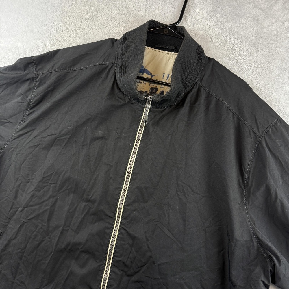 Tommy Bahama Jacket Mens 2XB Black Full Zip Lined Bomber Nylon Cotton